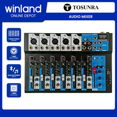 Tosunra by Winland 7-CH Mixer w/ 5 Mic/Line XLR, 1 Stereo (6.35mm + RCA), 1 MP3/USB/BT TOS-DM705