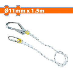 Wadfow by Winland Safety Rope/Lanyard Elastic with 2x Hooks Steel Look 11mm x 1.5m WAQS2515 WAD-HT