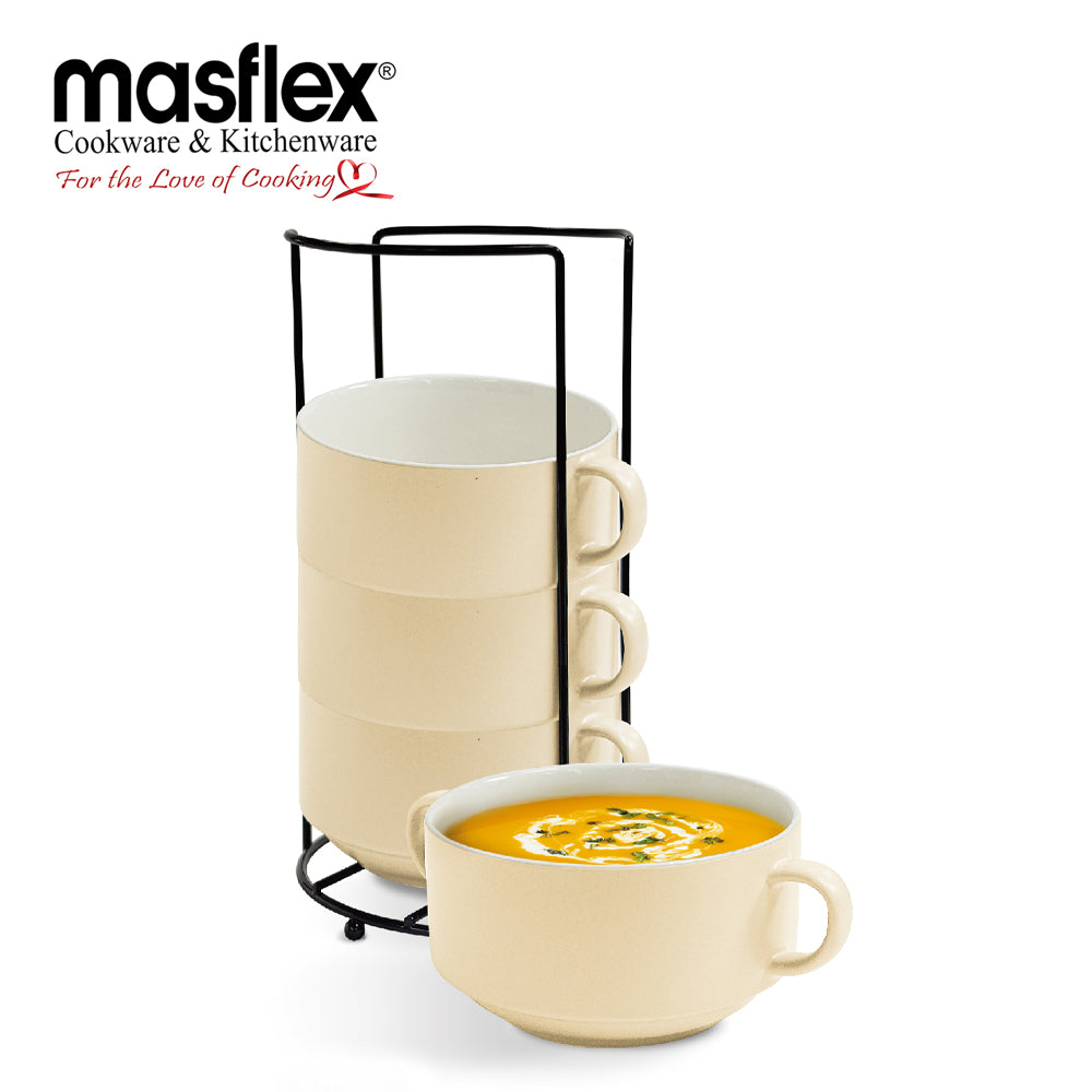 Masflex By Winland 4pcs Stackable Bowl with Rack-CS