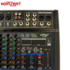 Konzert by Winland KM-80+ Konzert 8 Channel Professional Mixer with BT,USB&99 DSP Effects-Subwoofer