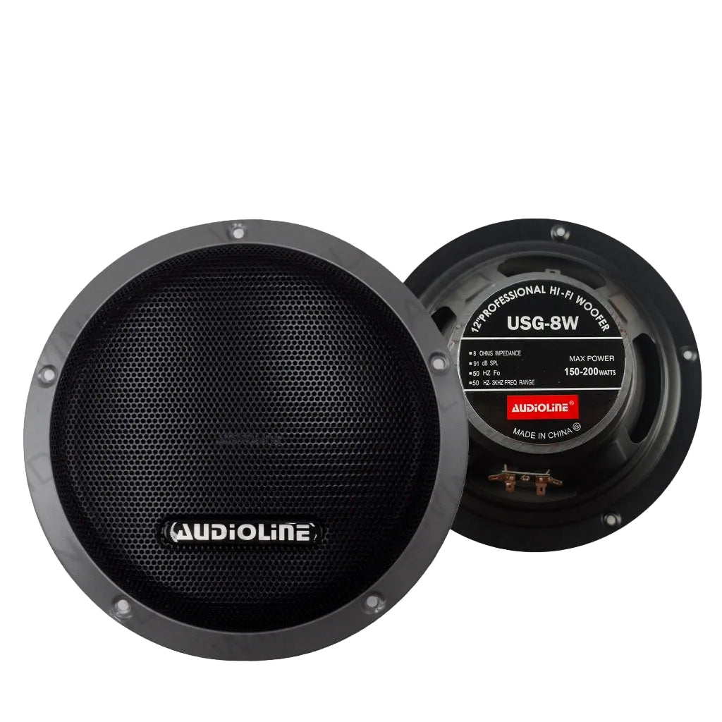 Audioline by Winland 8 Inches Professional Subwoofer Speaker 150-200W/8 Ohms USG-8W