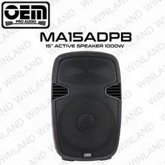OEM Pro Audio by Winland 15" Active Speaker box with battery and Wireless microphone - MA15ADPB