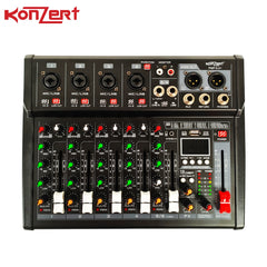 Konzert by Winland PMP-6.2+ 6 CH Portable Mixer,Mic,Line Input,EQ & Effect,USB/Bluetooth,Card,XLR/PL