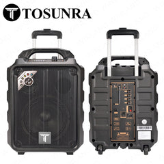 Tosunra by Winland 8inch Active Portable Trolley Speaker Box 60W w/ 1PC Wireless Microphone TOS-N2-8