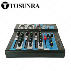 Tosunra by Winland 4-CH Mixer w/ 2 Mic/Line XLR, 1 Stereo (6.35mm + RCA), 1 MP3/USB/BT TOS-DM405
