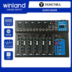 Tosunra by Winland 7-CH Professional Audio Mixer Stereo Live w/ BT, USB & Digital Effects TOS-F7-BT