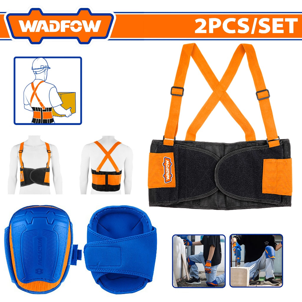 Wadfow by Winland Load-Bearing Back Support Belt Combo Kit with Protective Knee Pads WKP9002 WAD-HT