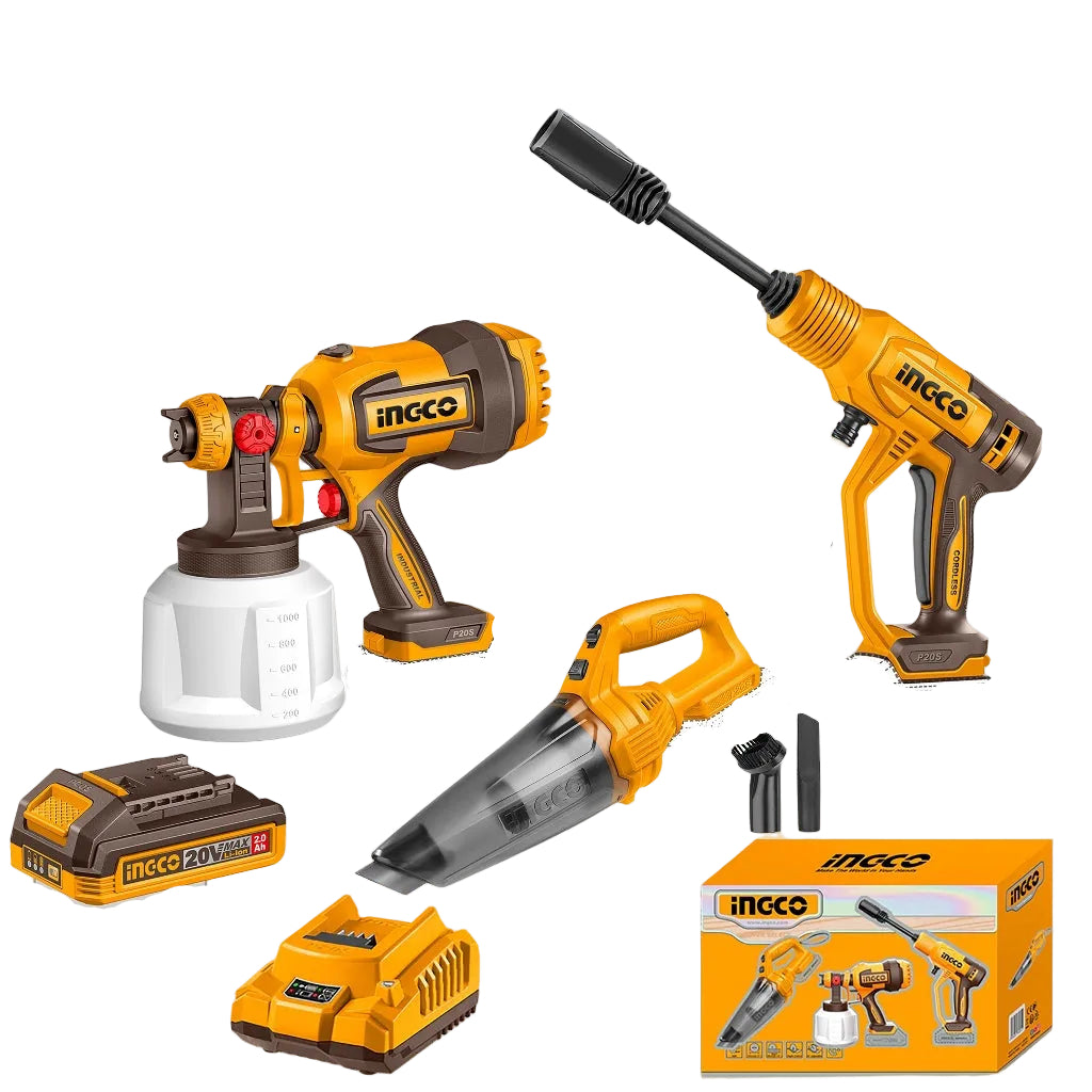 Ingco by Winland P20S/20V Lithium-Ion Cordless 3PCS Combo Kit COSLI230522 ING-CT
