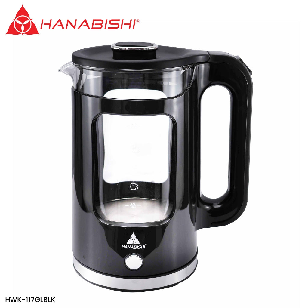 Hanabishi by Winland 1.7L Electric Water Kettle Double Wall Heatproof Inner Glass 2000W - HWK-117GL