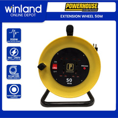 Powerhouse by Winland Electric Heavy Duty Extension Wheel 50M 4 Gang Universal Outlet PHEC-700U-50M