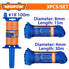 Wadfow by Winland Monofilament Twist Rope and Buoyant Rope Mason Twine 3PCS/Set WRZ6003 WAD-HT