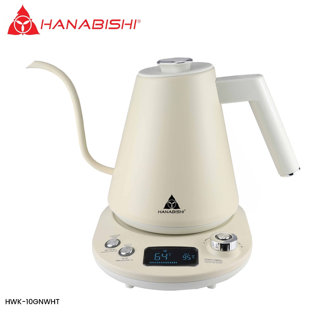 Hanabishi by Winland 1L Digital Goose Neck Electric Kettle w/ Display and Temperature Control 1000W