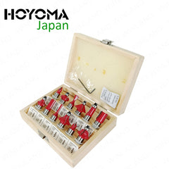 Hoyoma Japan by Winland 12PCS/Set Trimmer Router Bit Set 1/2-inches HT-RB1212