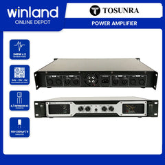 Tosunra by Winland 350W x 4 Stereo Powerful High-Current Professional Integrated Amplifier TOS-P2-4