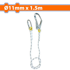 Wadfow by Winland Safety Rope/Lanyard Elastic with 2x Hooks Steel Look 11mm x 1.5m WAQS2515 WAD-HT