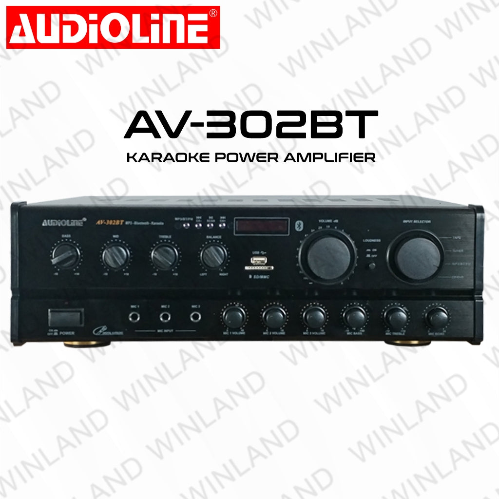 Audioline by Winland Digital Karaoke Amplifier MP3/FM/USB/SB/Bluetooth - AV-302BT