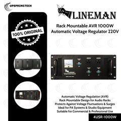 Lineman Rack Mountable AVR 1000W Automatic Voltage Regulator 220V