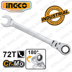 Ingco by Winland Industrial Ratchet Spanner Set Size 8-19mm HKSPAR2024 ING-HT