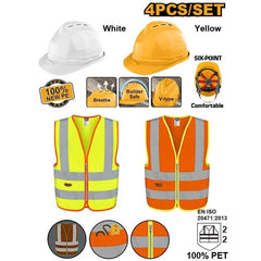 Ingco by Winland Safety helmet and Reflective Vests Set ING-HT