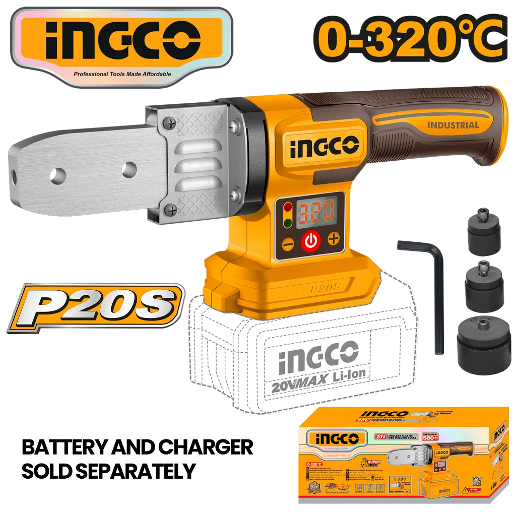 Ingco by Winland P20S/20V Cordless Plastic Tube Welding Tool Fusion Machine PTWTLI2018 ING-PT