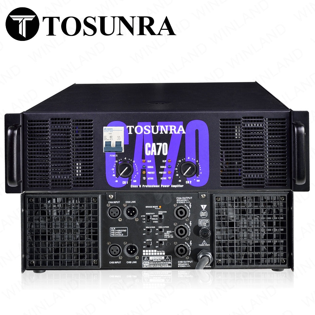 Tosunra by Winland 1800W x 2CH Powerful High-Current Professional Integrated Amplifier 8Ω TOS-CA70