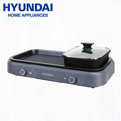 Hyundai Appliances by Winland Hot Pot and Grill with Adjustable Heat Control 1700W (Grey)