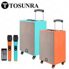 Tosunra by Winland 10inch Active Portable Trolley Speaker Box 50W with Wireless Microphone TOS-SA-10
