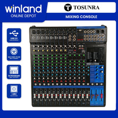 Tosunra by Winland 16-CH Mixing Console Mixer w/ 10Mic/16 Line Inputs 4 mono+4 stereo TOS-MG16XU-USB