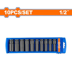 Wadfow by Winland 10pieces/Set 1/2inches Cr-Mo Dr.Deep Impact Socket Set WMSD202 WAD-HT