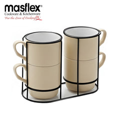 Masflex By Winland 4pcs Stackable Mug with Rack-CS