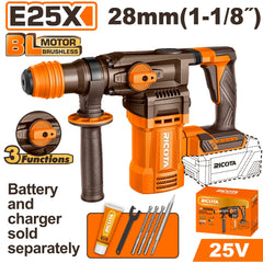 Ricota E25X Brushless Cordless Rotary Hammer 25V 4.5J with 3 Function & SDS Plus Chuck System