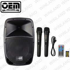 OEM Pro Audio by Winland 12" Active Speaker box with battery and Wireless microphone - ML12ADP
