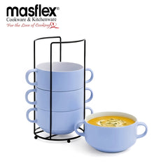 Masflex By Winland 4pcs Stackable Bowl with Rack-CS