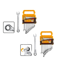 Ingco by Winland Industrial Ratchet Spanner Set Size 8-19mm HKSPAR2024 ING-HT