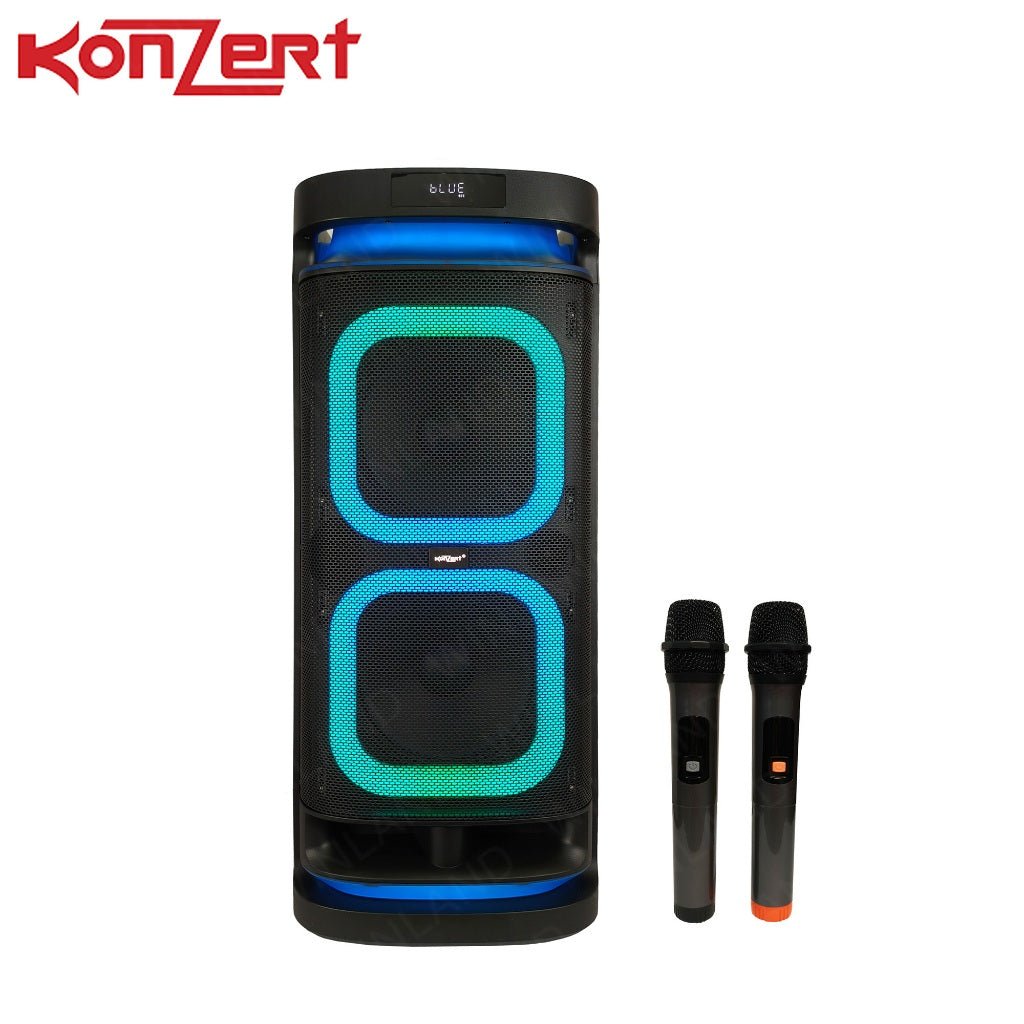 Konzert by Winland XONIC 10 2x10" Club Sound Speaker with BT,USB/microSD,FM Radio &TWS-7500W PMPO