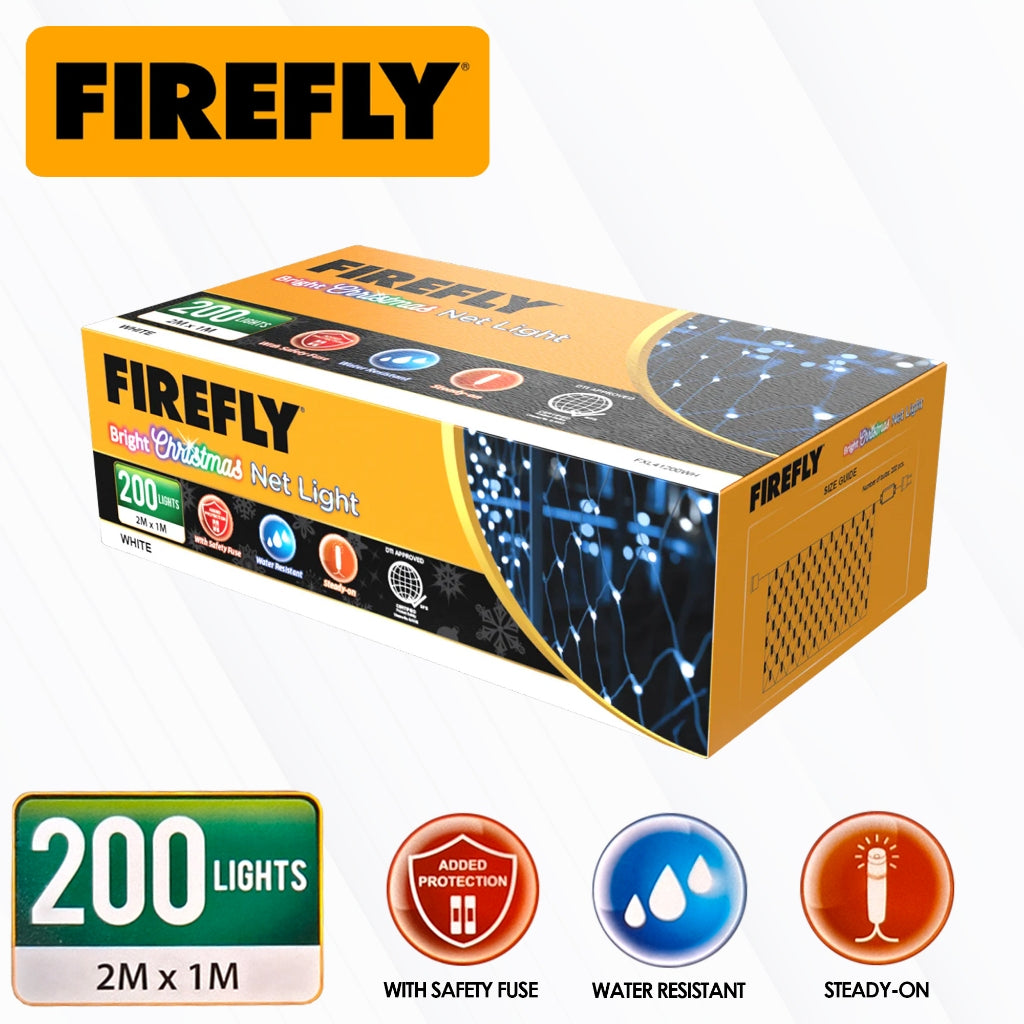 Firefly by Winland Christmas Light Net Lights 200 LED (Warm White/White)