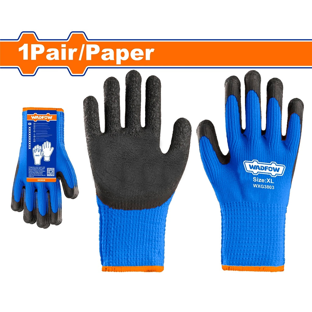 Wadfow by Winland Industrial High Grade Hand Protection Cold Grip Latex Gloves (XL) WXG3803 WAD-HT