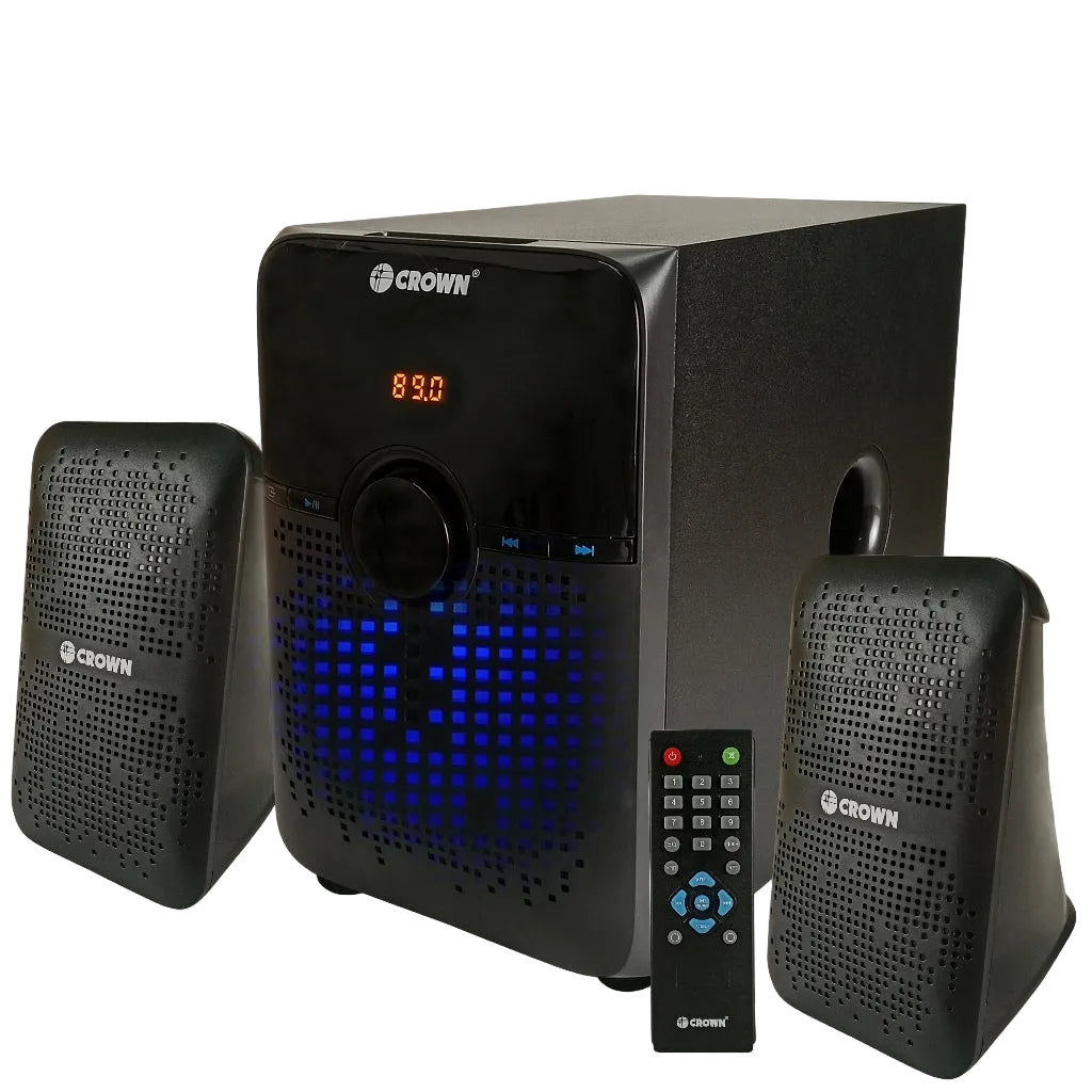 Crown by Winland 2.1 Channel Home Theater Speaker 20Watts (10+2x5W) With RCA, USB, SD, FM, BT HM-203