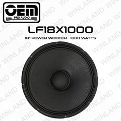 OEM Pro Audio by Winland 18" Speaker Power Woofer 1000W - LF18X1000