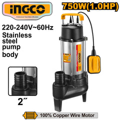 Ingco by Winland Sewage Submersible Water Pump for Dirty Water 750W 1HP SPDS75068-5 ING-PT