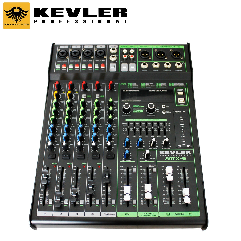 Kevler by Winland Professional 6-Channel Mixer Audio MTX-6
