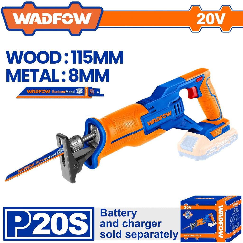 Wadfow by Winland P20S/20V Lithium-Ion Cordless Reciprocating Saw WLR15115 WAD-CT