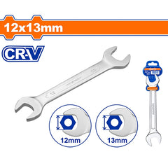 Wadfow Double Open End Spanner 12x13mm with Chrome Vanadium Steel Material WSA2204 (WHT)