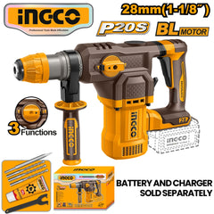 Ingco by Winland P20S/20V Brushless Motor Lithium-Ion Cordless Rotary Hammer 28mm CRHLI20286 ING-PT