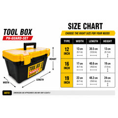 Powerhouse 3pcs Tool Box Storage Set with Removable Tray (PH-HT)