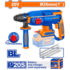 Wadfow P20S/20V Lithium-Ion Cordless SDS Rotary Hammer Drill with 4 Function (WCT)