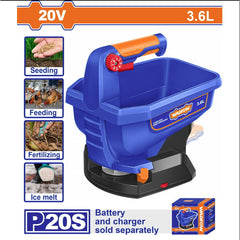 Wadfow P20S/20V Li-Ion Cordless Seed Spreader 3.6L WLSS1520 (WCT)