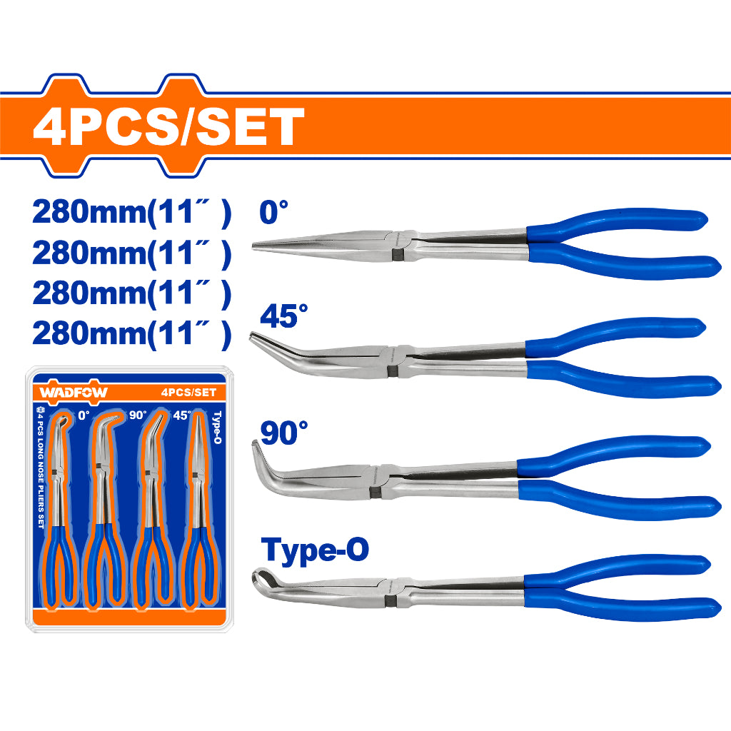 Wadfow 4 Pcs Long Nose Pliers Set WPS0644 (WHT)