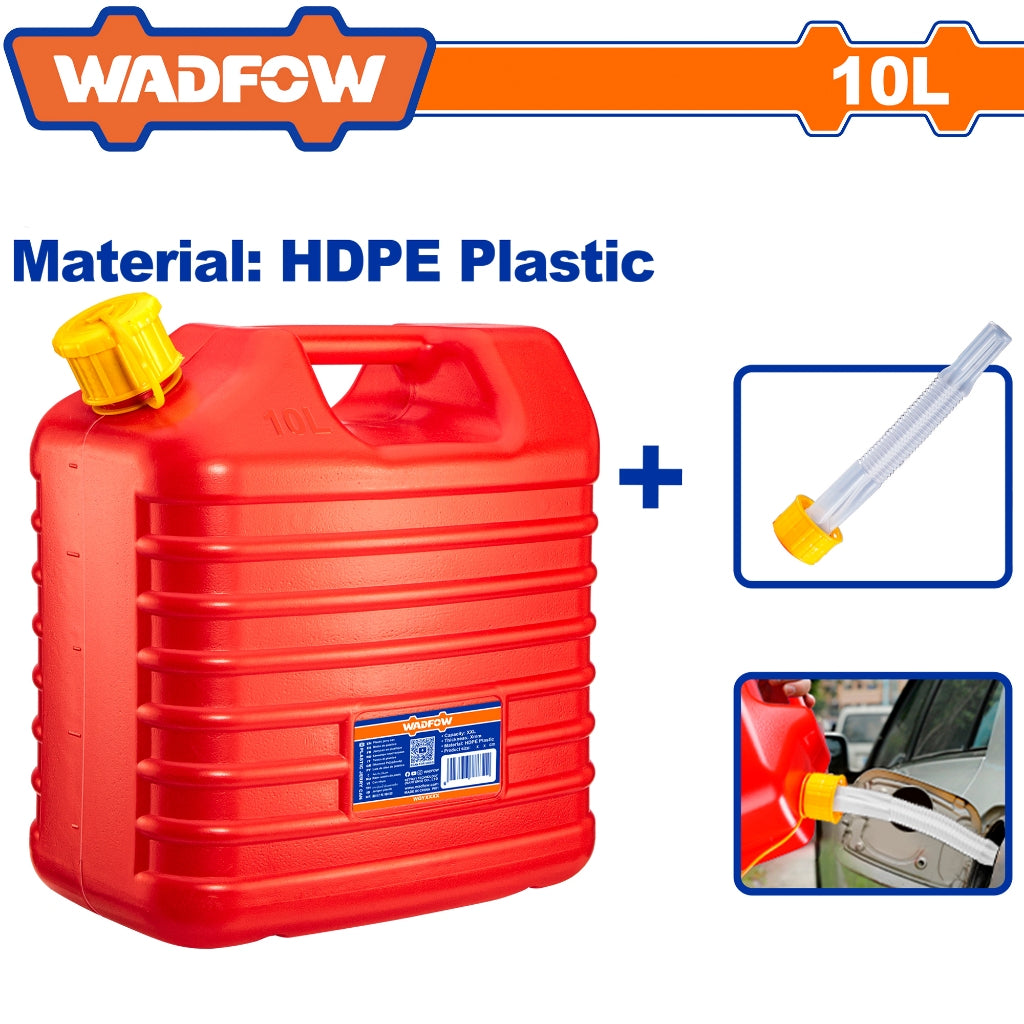 Wadfow by Winland 10 Liters Jerry Can Plastic Container with Gas Sprout 29x18.5x32cm WQY2310 WAD-HT