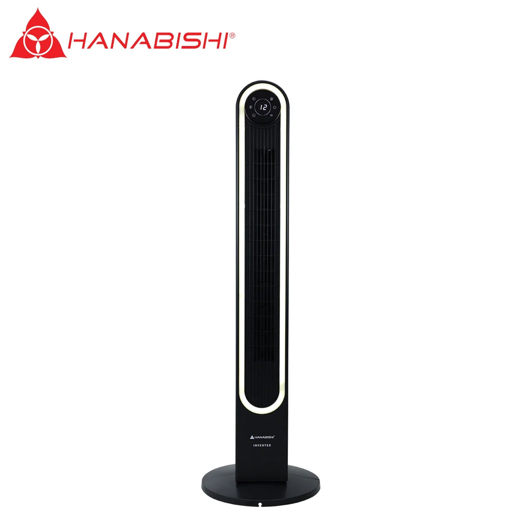 Hanabishi by Winland Inverter Innovation LED Tower Fan 12 Speed Level/Remote Control-HTOWF-200LEDINV